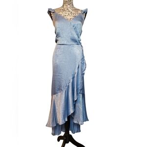 New York & Company Elegant Baby Blue Sleeveless Wrap Madi Dress Size:XXL